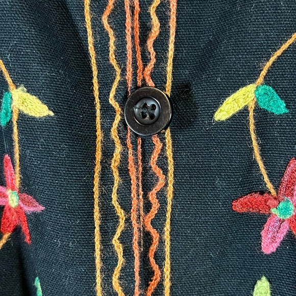 EXC Embroidered Jacket Vintage Embellished Floral Women’s Petite PL Cotton - Picture 9 of 16